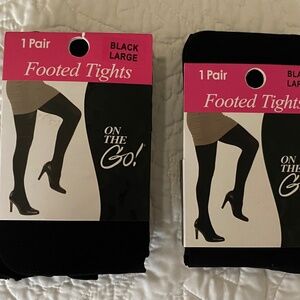 2 WOMEN'S NEW IN PACKAGE BLACK TIGHTS SIZSE LARGE